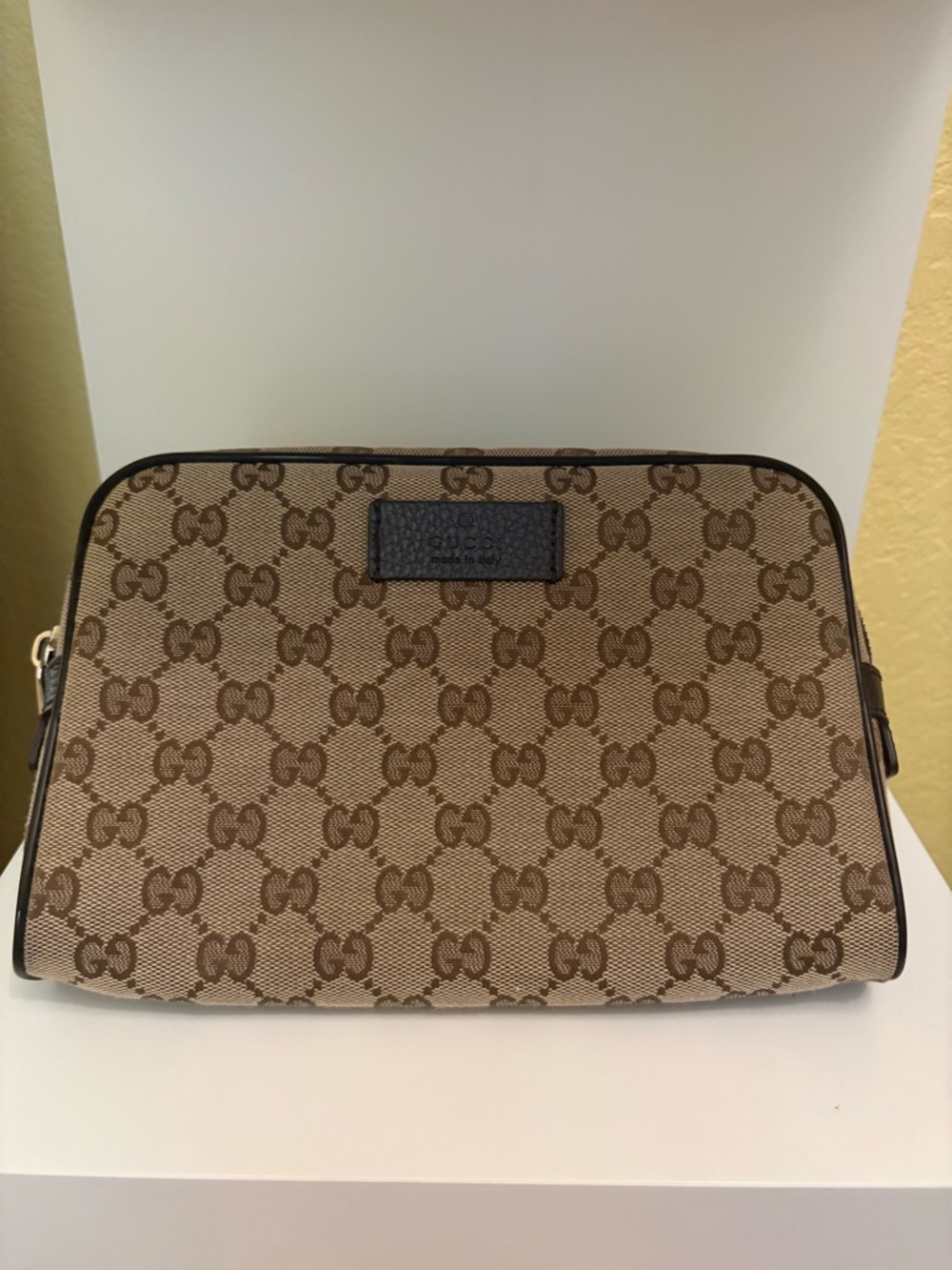 Gucci Brown and Beige GG Supreme belt bag